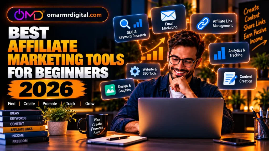 Best affiliate marketing tools for beginners in 2026 for SEO, links, email, analytics, content and design