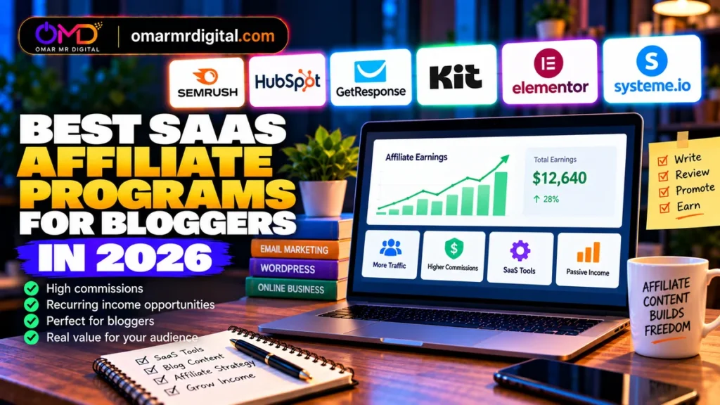 Best SaaS affiliate programs for bloggers in 2026 including Semrush, HubSpot, GetResponse, Kit, Elementor and systeme.io – OmarMrDigital